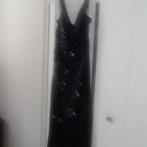 A formal  black  gown . Beautiful sparkly sequence